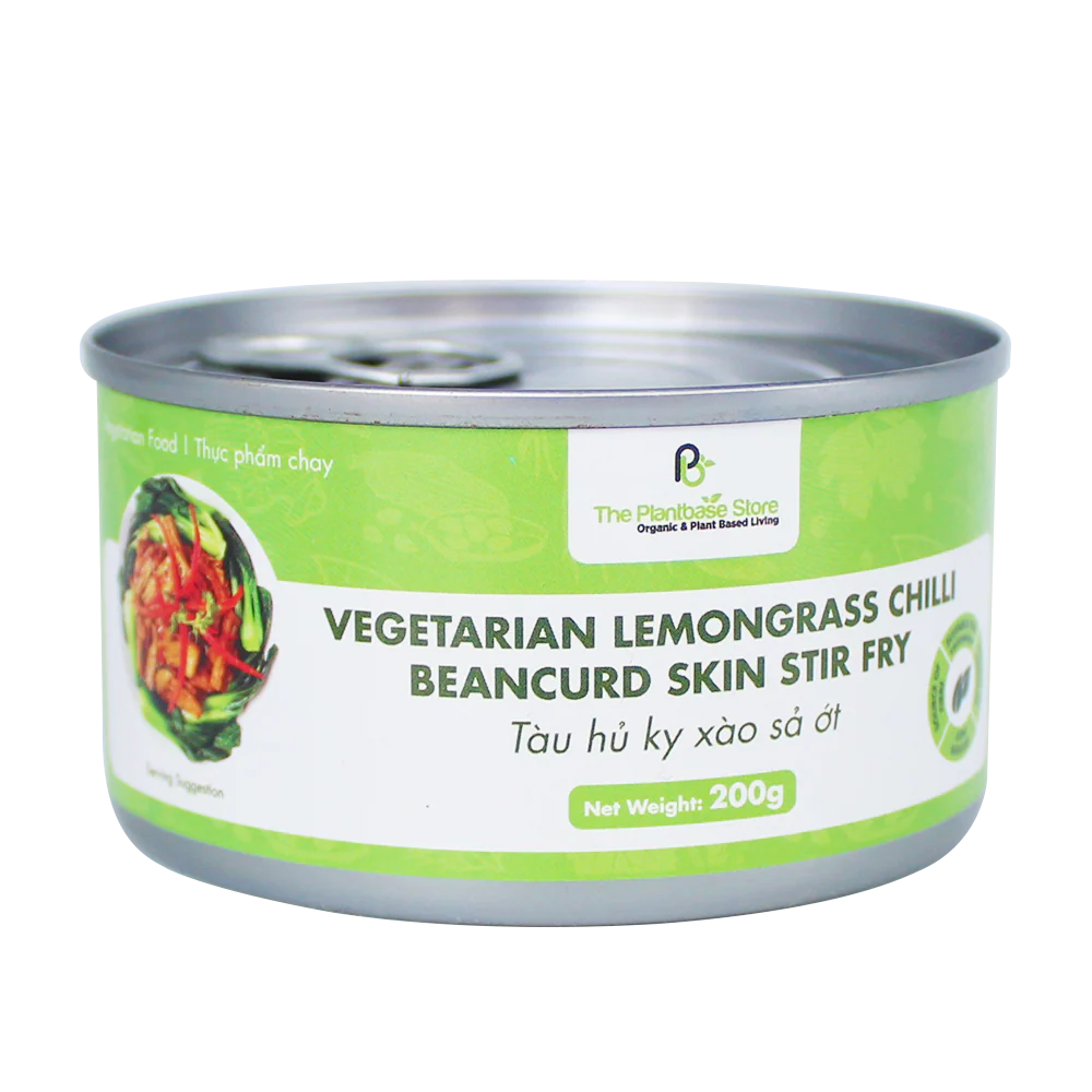 The Plantbase Store Canned Vegetarian Lemongrass Chilli Beancurd Skin Stir Fry 200g