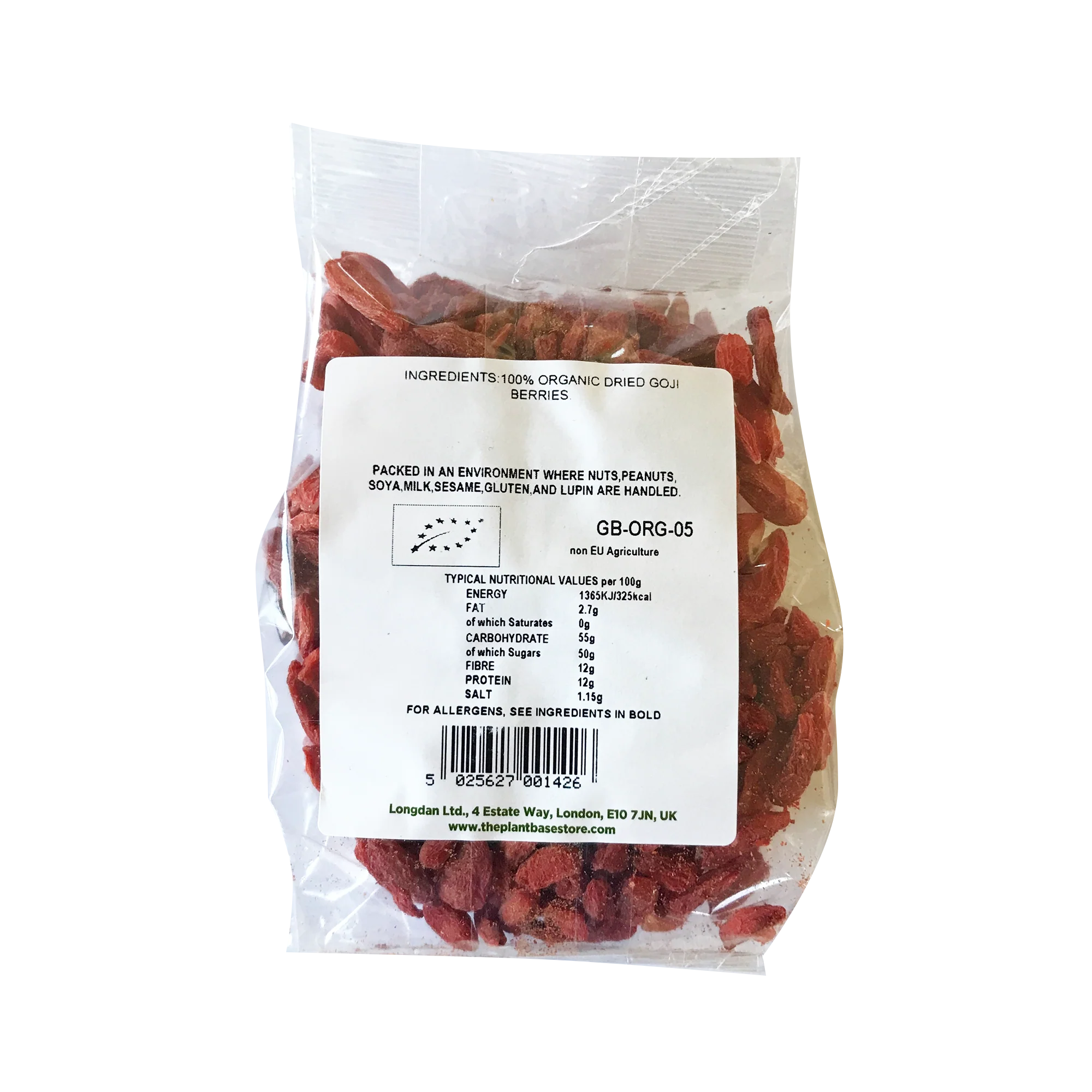 The Plantbase Store Organic Goji Berries 125g - Image 2
