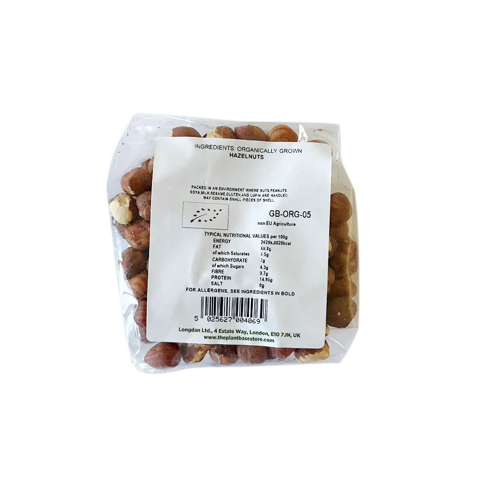 The Plantbase Store Organic Hazelnuts Whole Raw 125g - Image 2