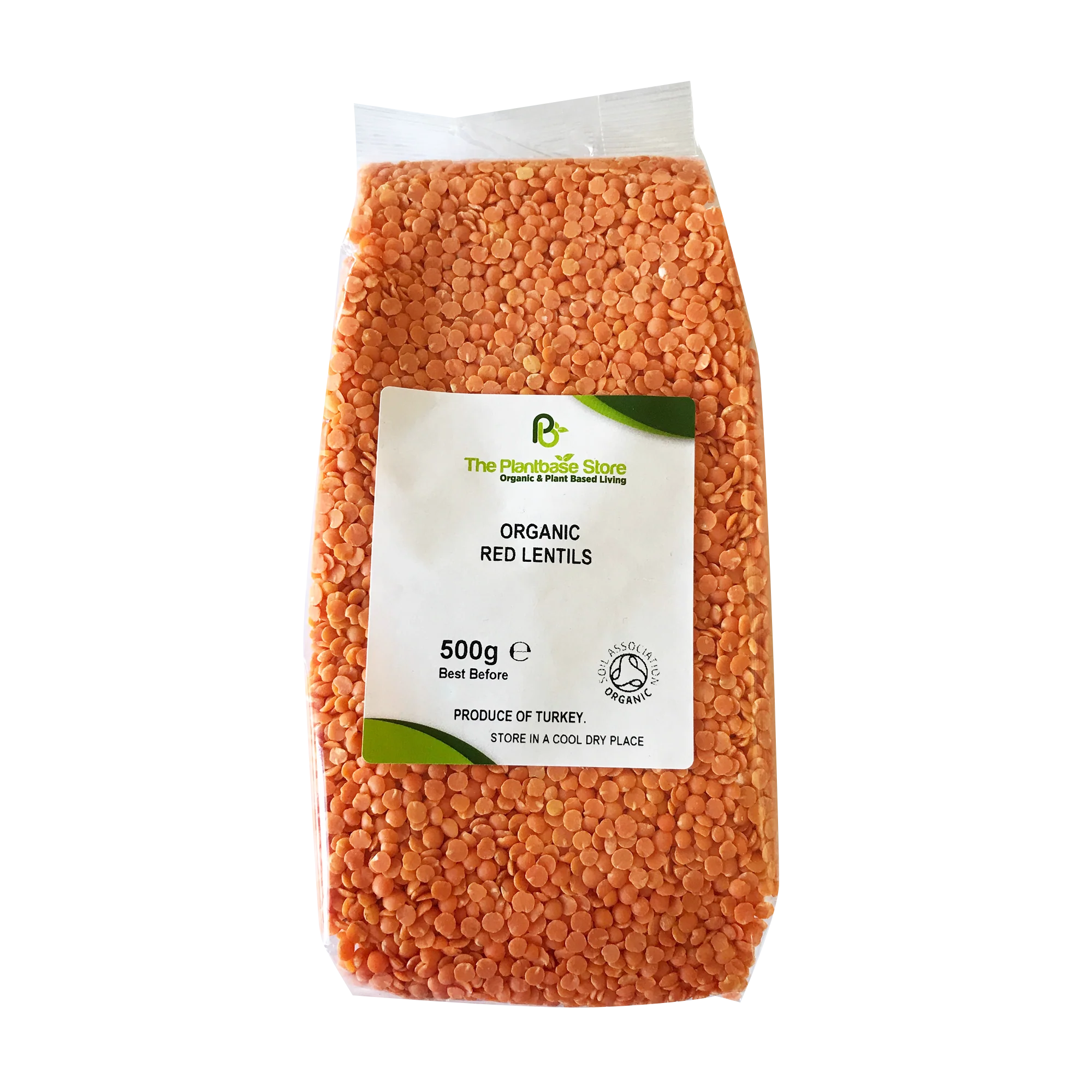 The Plantbase Store Organic Lentils Red Split 500g