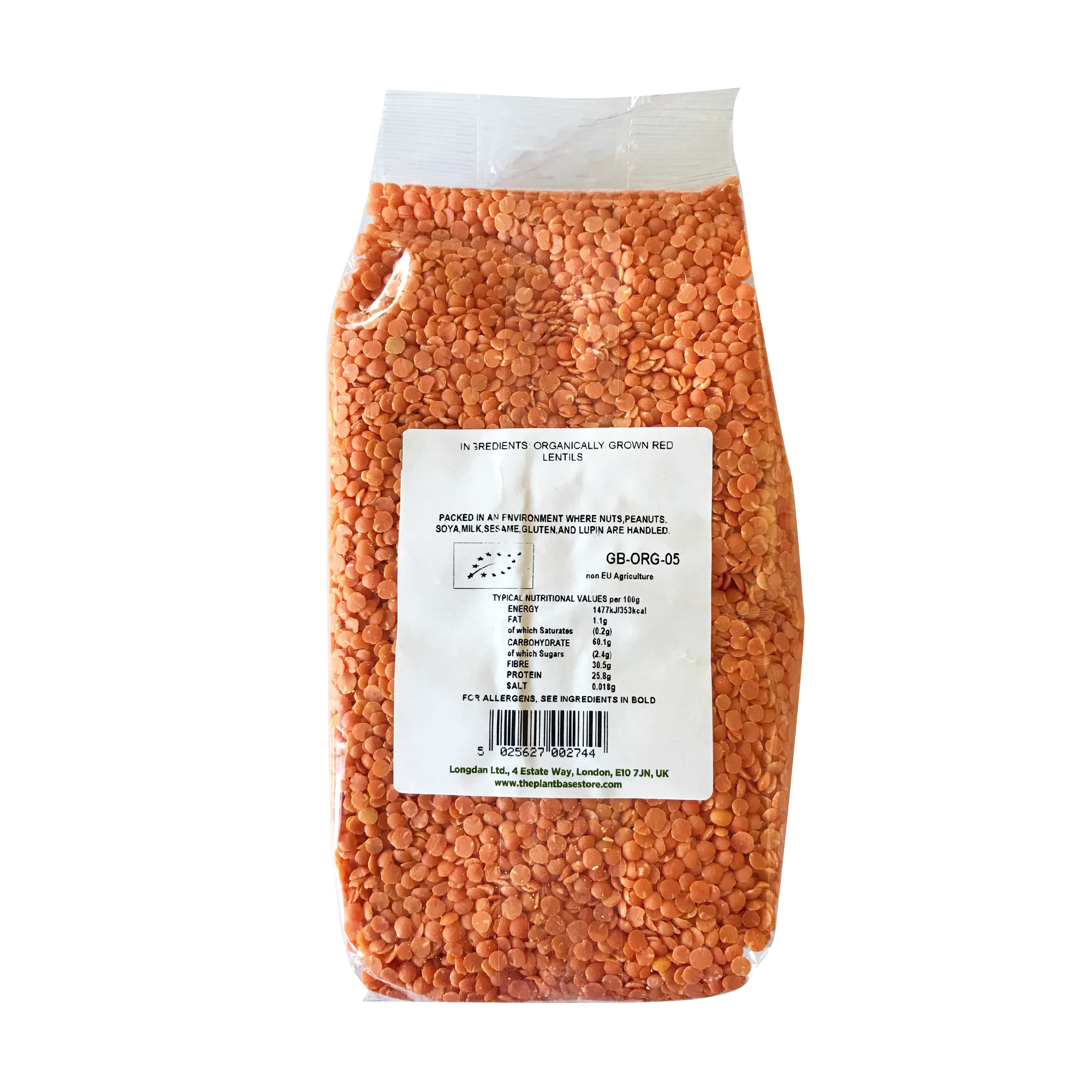 The Plantbase Store Organic Lentils Red Split 500g - Image 2