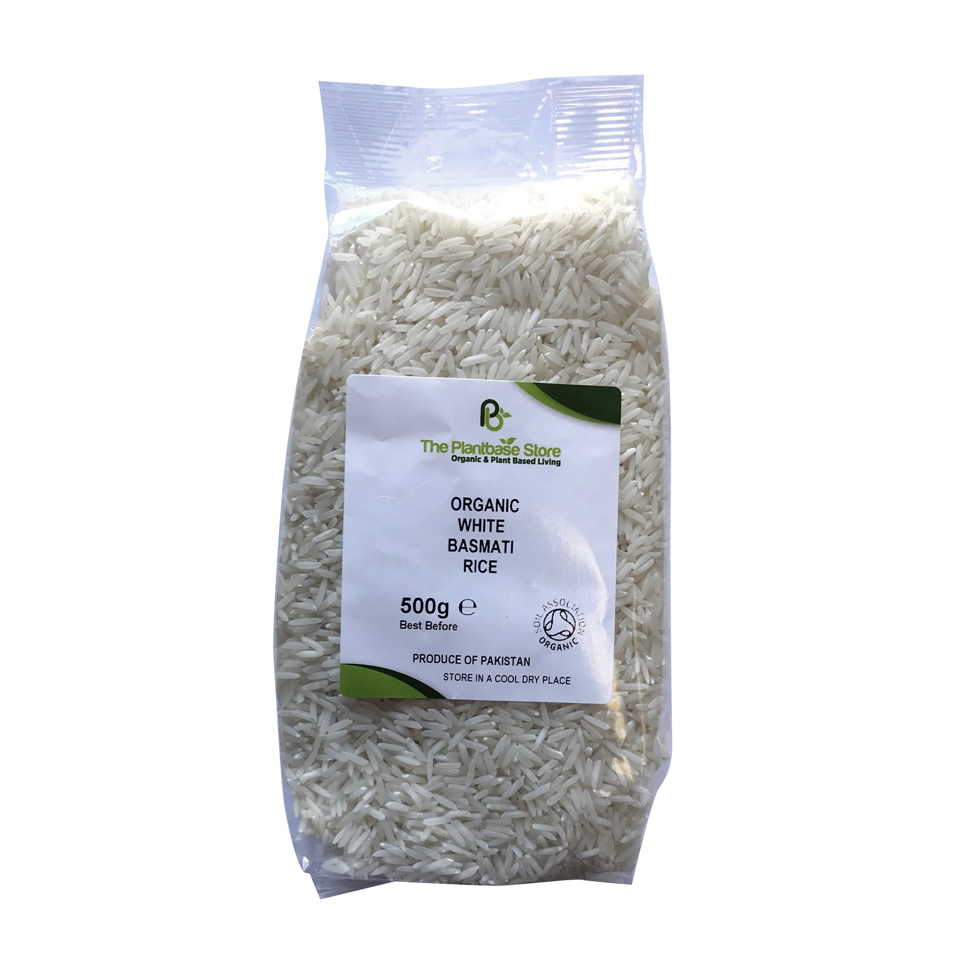 The Plantbase Store Organic White Basmati Rice 500g