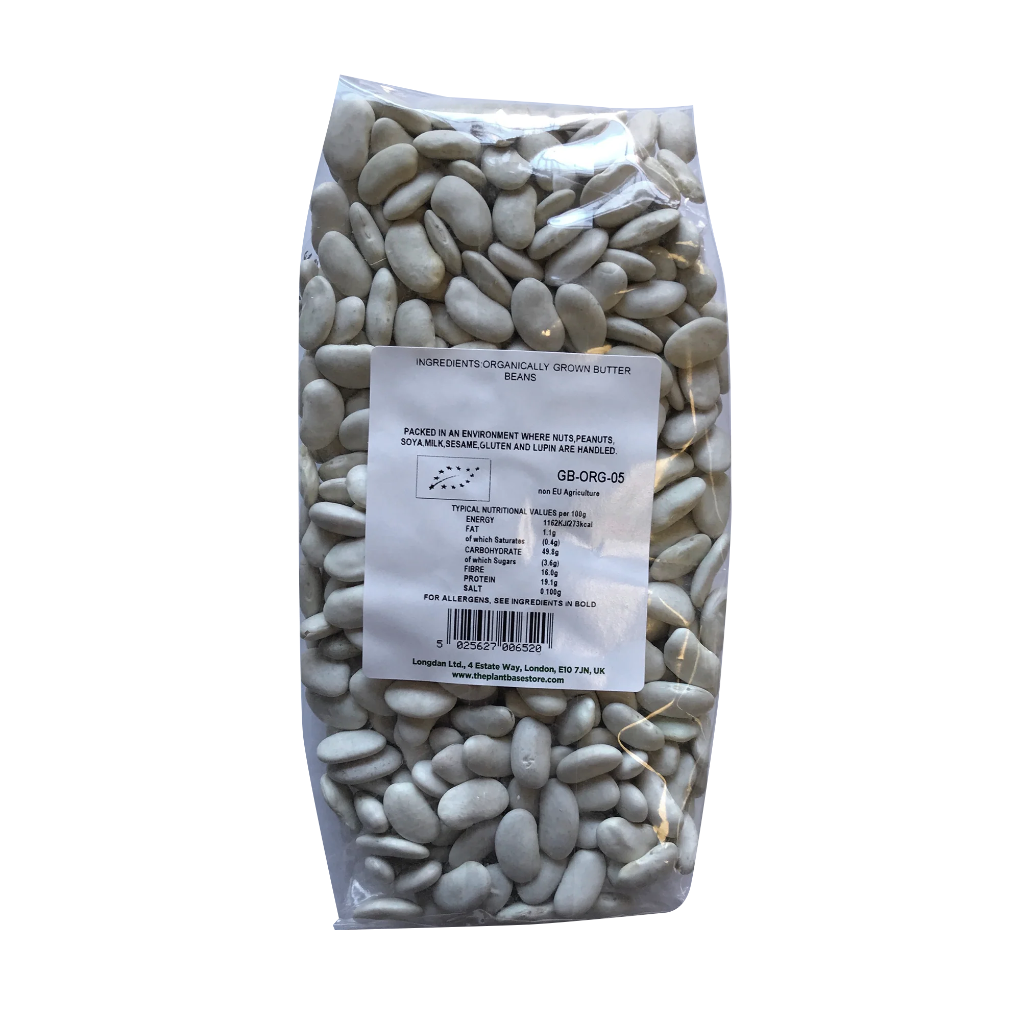 The Plantbase Store Organic White Butter Beans 500g - Image 2