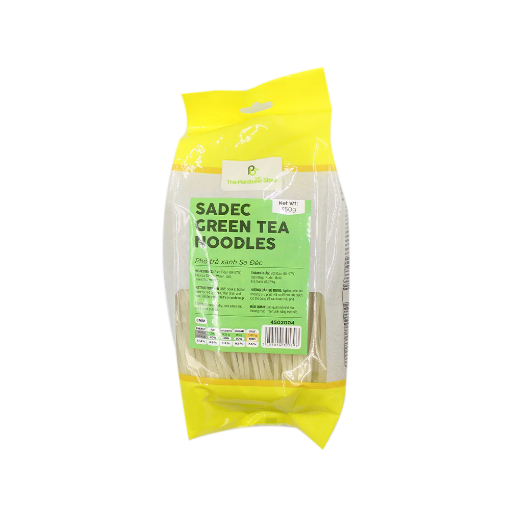 The Plantbase Store Sadec Green Tea Rice Noodles 3mm 350g