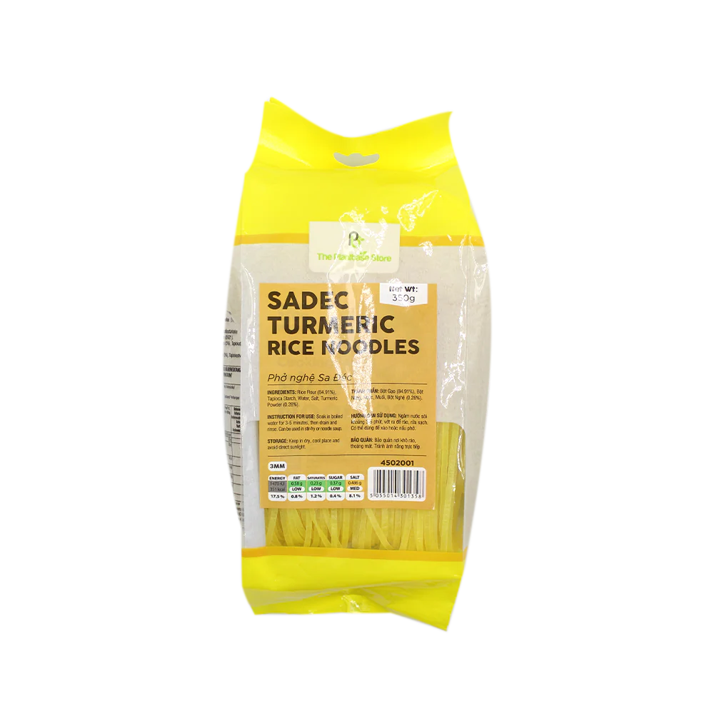 The Plantbase Store Sadec Turmeric Rice Noodles 3mm 350g