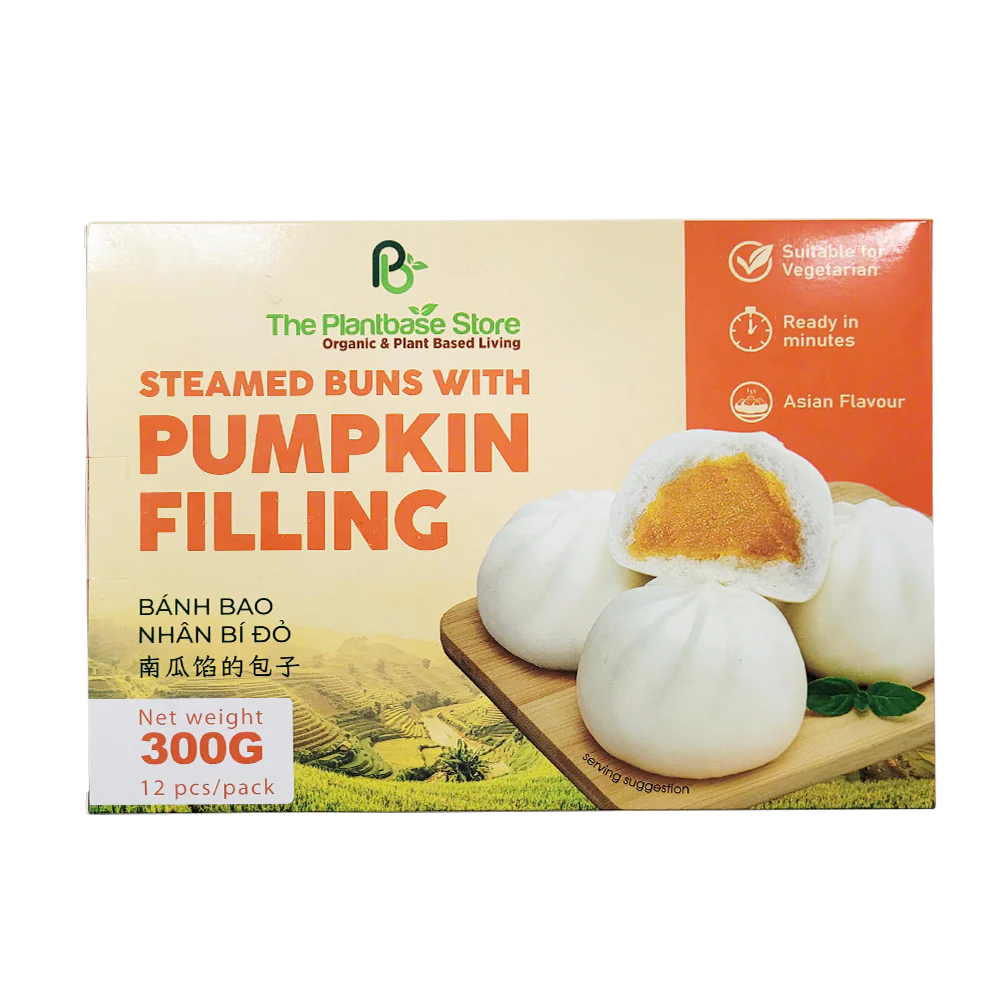 THE PLANTBASE STORE Steamed Buns With Pumpkin Filling (4pcs) 300g (Frozen)