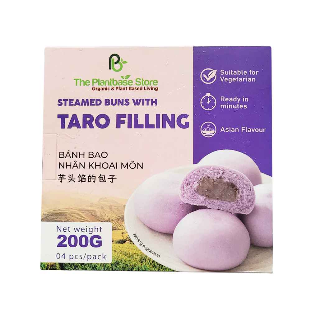 THE PLANTBASE STORE Steamed Buns With Taro Filling (4pcs) 200g (Frozen)