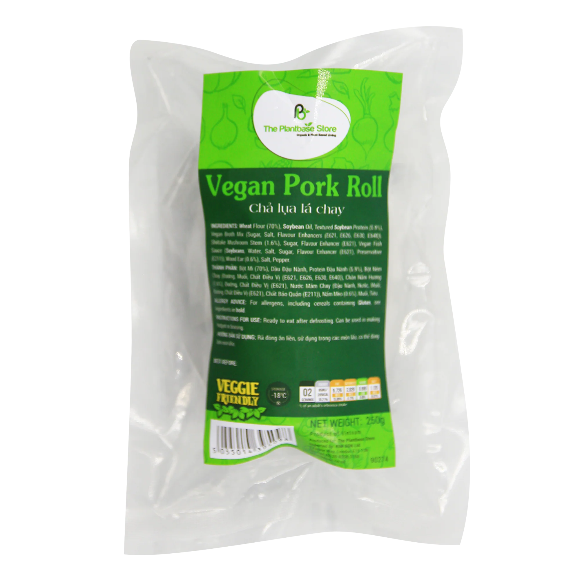 THE PLANTBASE STORE Vegan Pork Roll 250g (Frozen)