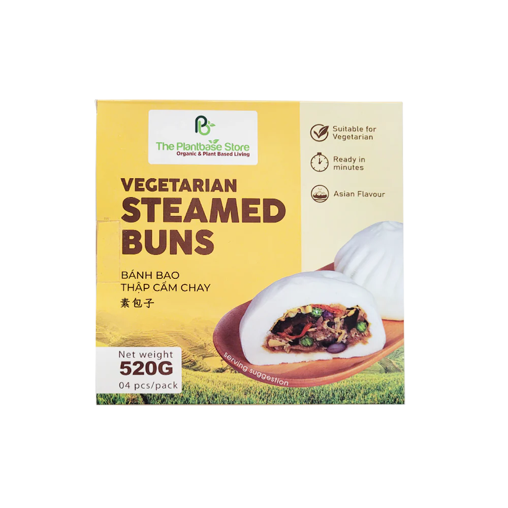 THE PLANTBASE STORE Vegetarian Steamed Buns (4pcs) 520g (Frozen)