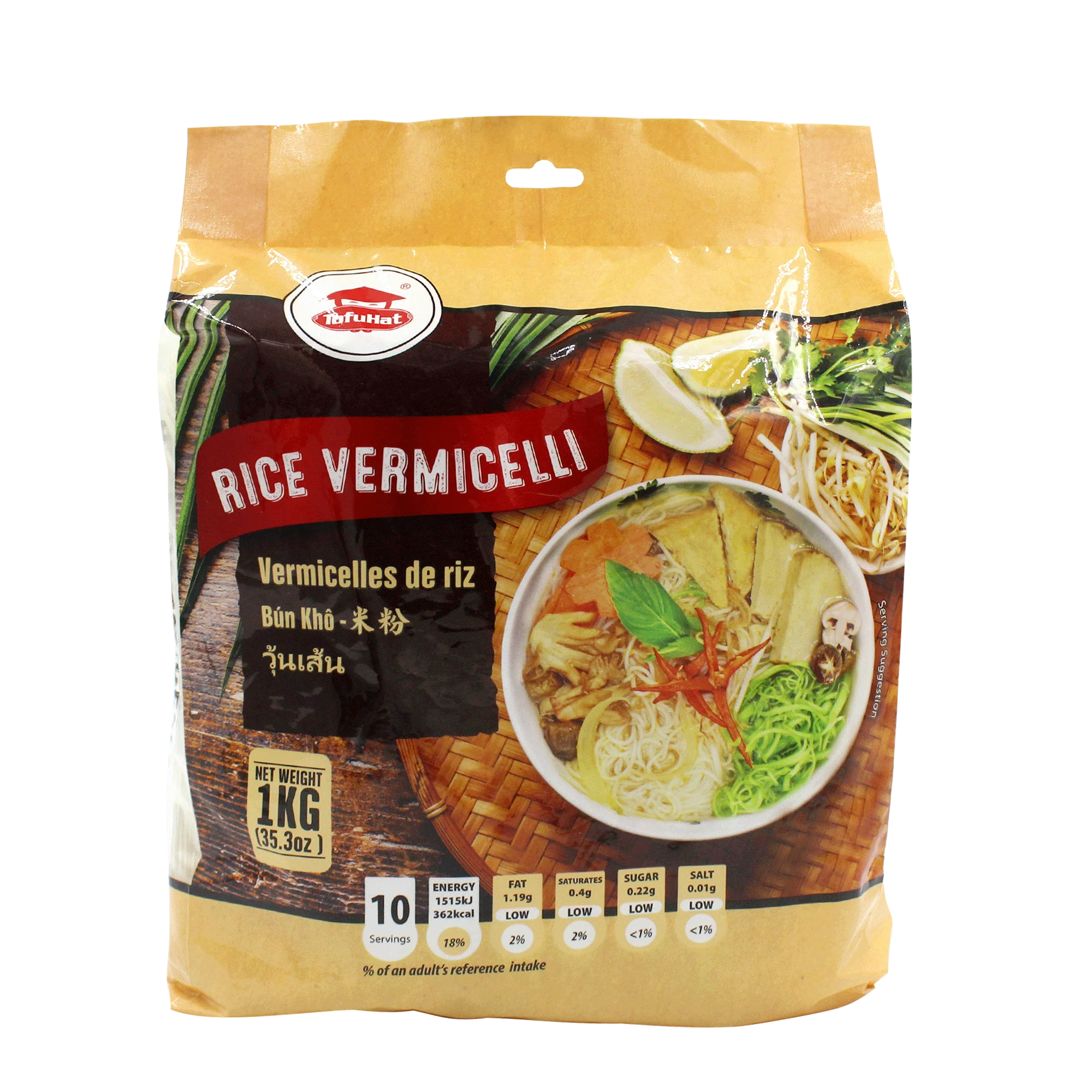 TOFUHAT Rice Vermicelli 1kg 1.4mm (Case 10)