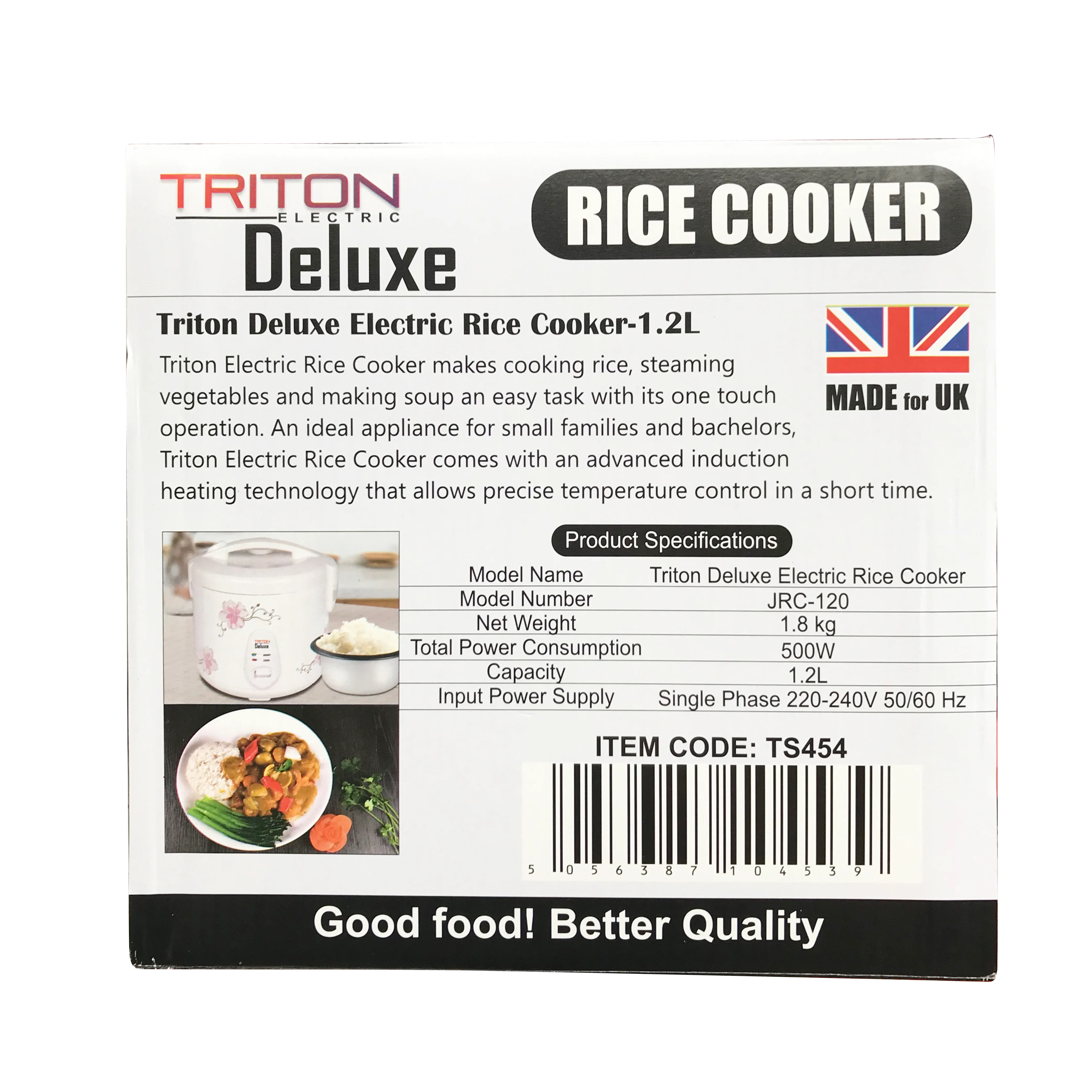 TRITON Deluxe Electric Rice Cooker - 1.2L - Image 2