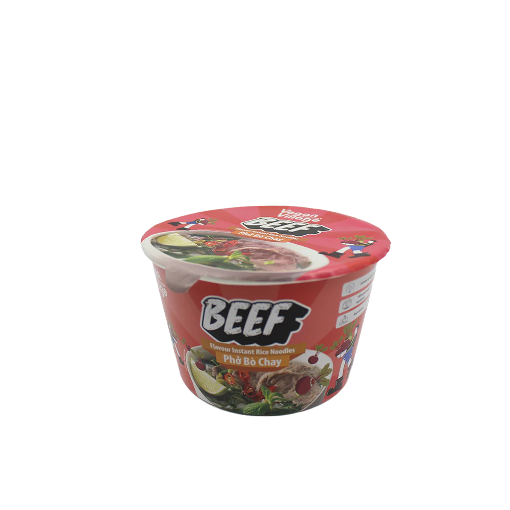 Vegan Village Beef Flavour Instant Rice Noodles Bowl 70g - Image 2