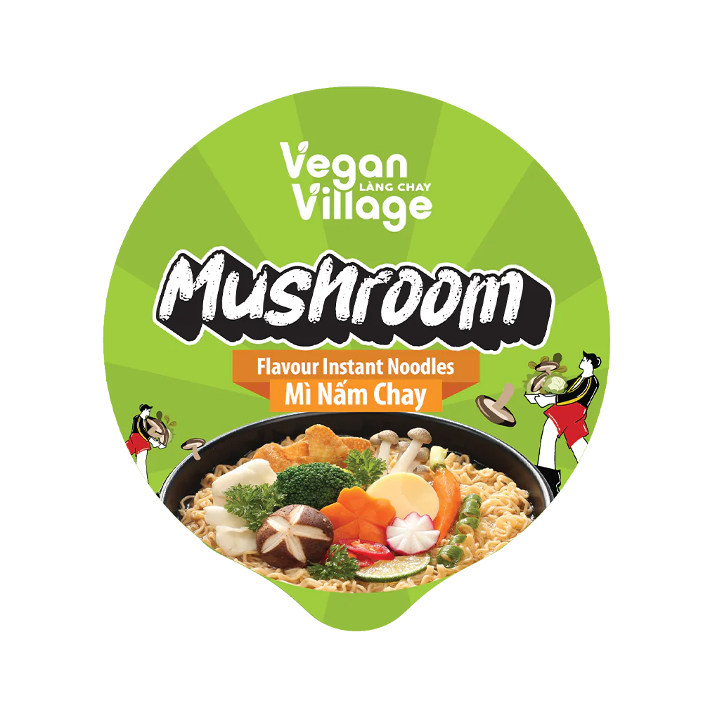 Vegan Village Mushroom Flavour Instant Noodles Cup 65g (Case 12) - Image 2