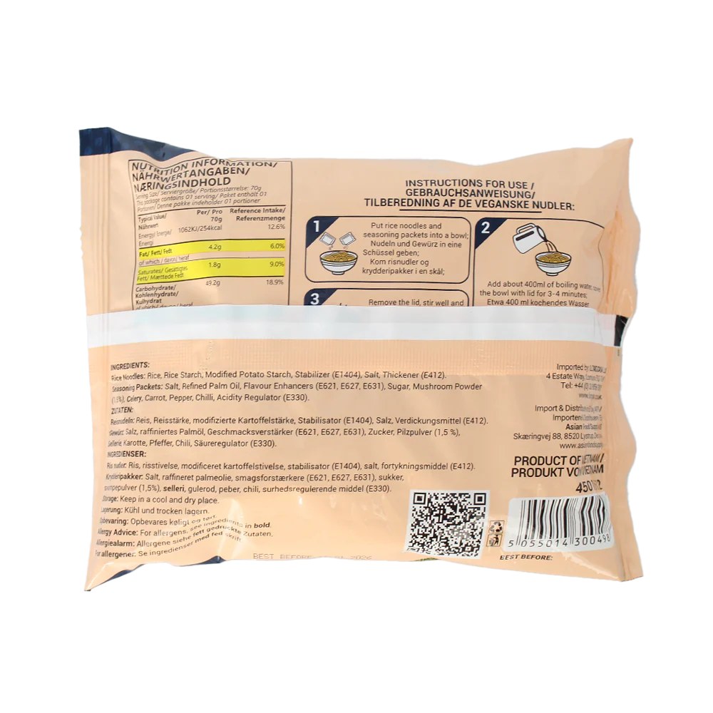 VEGAN VILLAGE Vegan Instant Rice Noodles - Phnom Penh Style 70g (Case 30) - Image 3