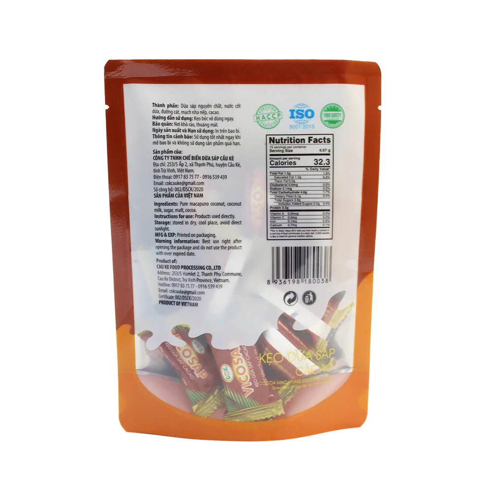 Vicosap Cocoa Macapuno Coconut Candy 100g - Image 2