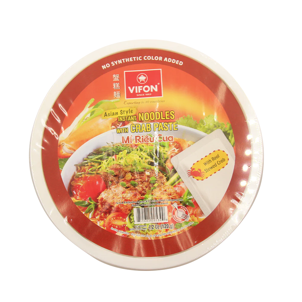 Vifon Asian Style Instant Noodles With Crab Paste Bowl 120g (Case 36)
