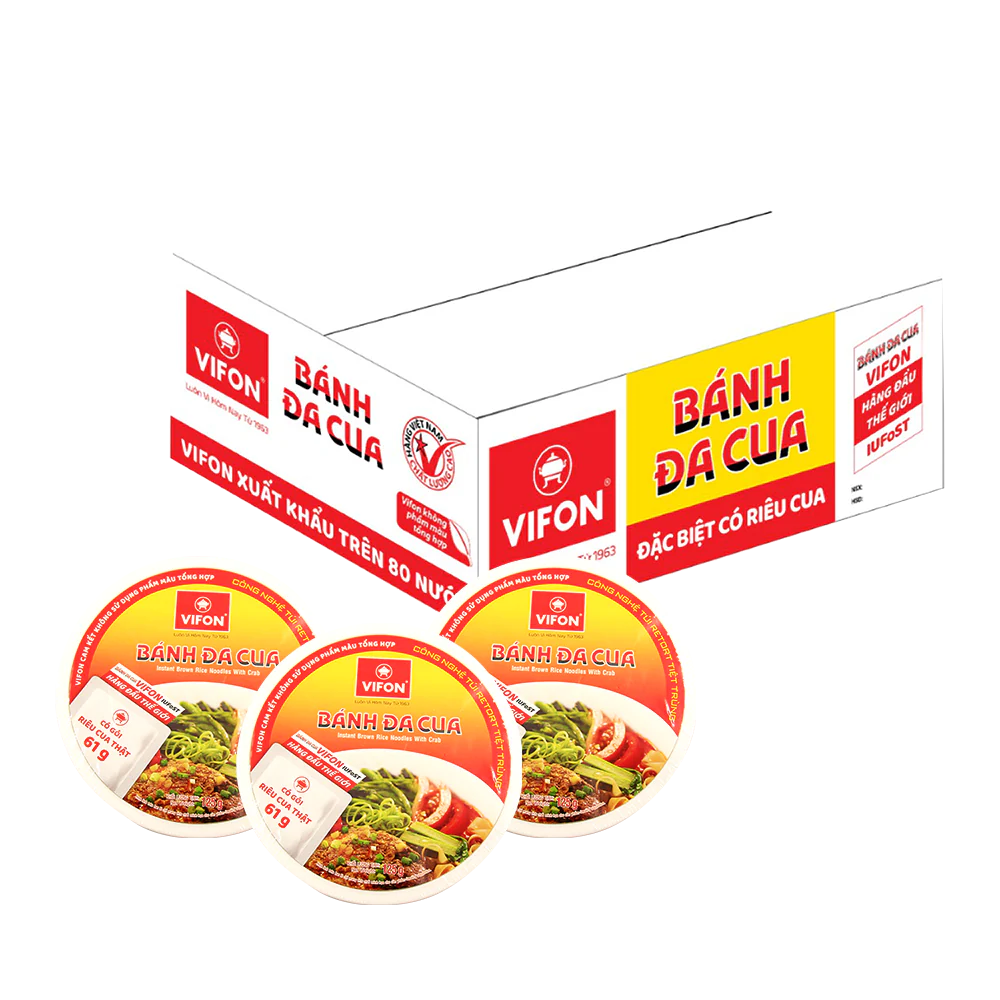 Vifon Instant Brown Rice Noodles With Crab Bowl 125g (Case 12)