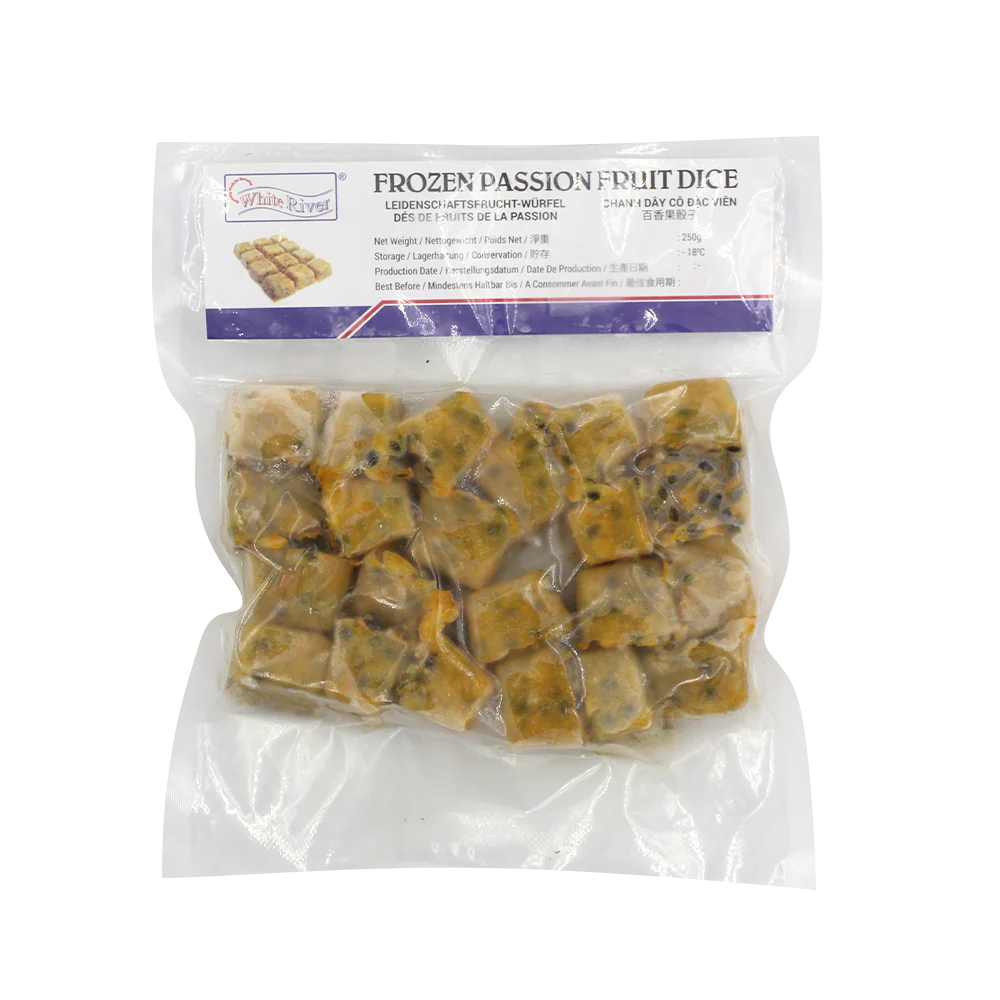 White River Frozen Passion Fruit Dice 250G (Frozen)