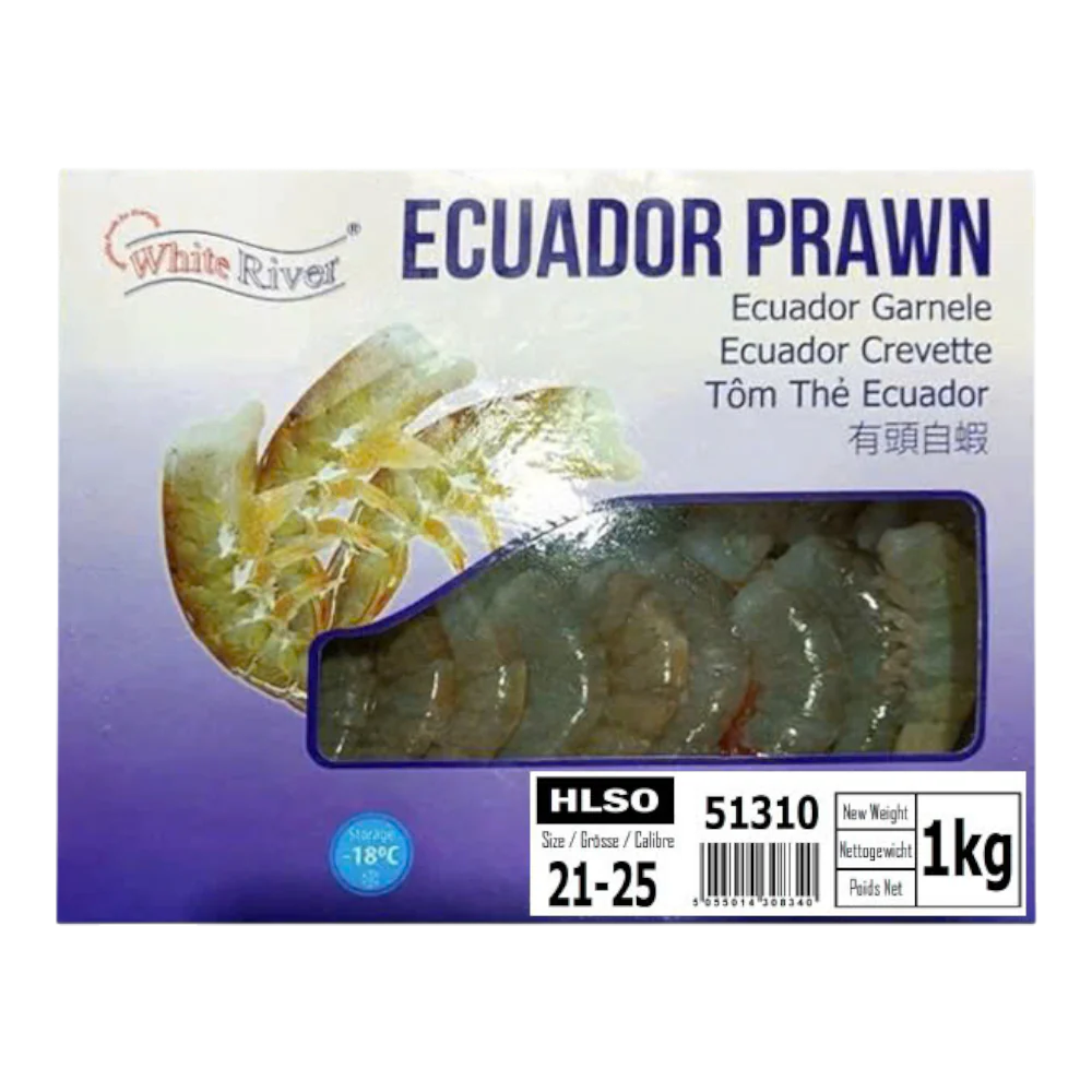 White River Vannamei HLSO 21/25 (NW 1kg) (Frozen)