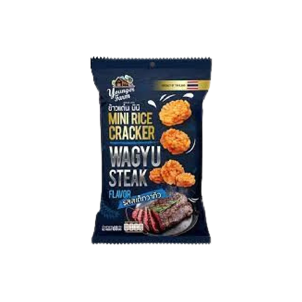 YOUNGER FARM Mini Rice Cracker Wagyu Steak Flavour 60g